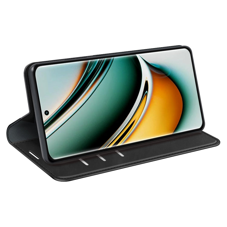 For Realme 11 Pro Retro-skin  Magnetic Suction Leather Phone Case(Black) - OPPO Cases by PMC TechLife | Online Shopping South Africa | PMC TechLife | Buy Now Pay Later Mobicred