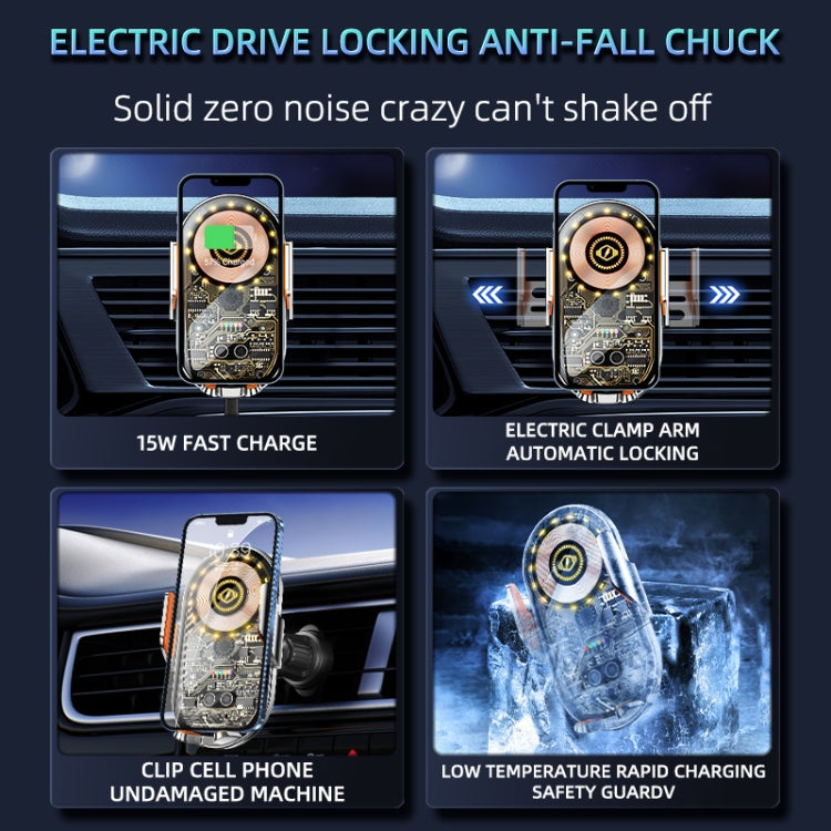 C12 Wireless Fast Charging Car Bracket Interior Cup Air Outlet Fixing Clip Induction Luminous LOGO - free shipping - PMC TechLife - Order now!