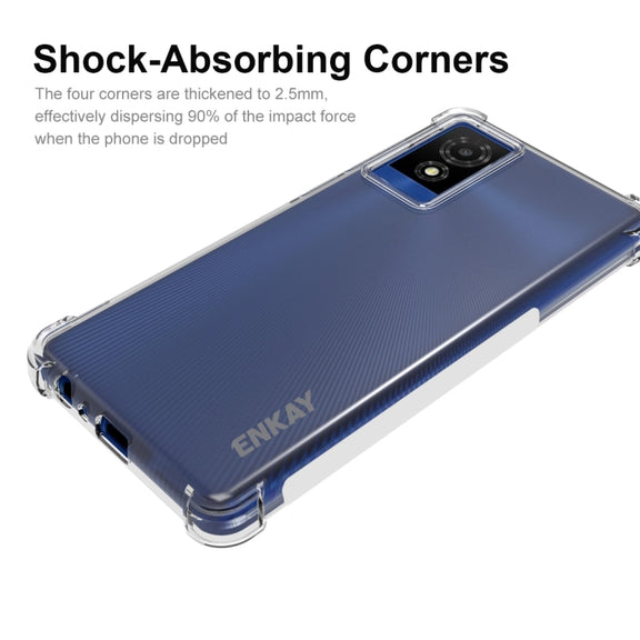 For TCL 501 4G ENKAY Hat-Prince Transparent TPU Shockproof Phone Case