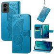 For Motorola Moto G 5G 2024 Butterfly Love Flower Embossed Leather Phone Case(Blue) - free shipping - PMC Jewellery - Order now!