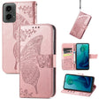 For Motorola Moto G 5G 2024 Butterfly Love Flower Embossed Leather Phone Case(Rose Pink) - Motorola Cases by PMC Jewellery | Online Shopping South Africa | PMC Jewellery | Buy Now Pay Later Mobicred
