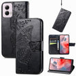 For Motorola Moto G Power 2024 Butterfly Love Flower Embossed Leather Phone Case(Black) - Motorola Cases by PMC Jewellery | Online Shopping South Africa | PMC Jewellery | Buy Now Pay Later Mobicred