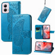 For Motorola Moto G Power 2024 Butterfly Love Flower Embossed Leather Phone Case(Blue) - Motorola Cases by PMC Jewellery | Online Shopping South Africa | PMC Jewellery | Buy Now Pay Later Mobicred