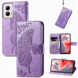 For Motorola Moto G Power 2024 Butterfly Love Flower Embossed Leather Phone Case(Light Purple) - free shipping - PMC Jewellery - Order now!