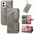 For Motorola Moto G Power 2024 Butterfly Love Flower Embossed Leather Phone Case(Gray) - Motorola Cases by PMC Jewellery | Online Shopping South Africa | PMC Jewellery | Buy Now Pay Later Mobicred