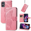 For Motorola Moto G Stylus 5G 2024 Butterfly Love Flower Embossed Leather Phone Case(Pink) - Motorola Cases by PMC Jewellery | Online Shopping South Africa | PMC Jewellery | Buy Now Pay Later Mobicred