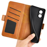 For Realme C67 5G Dual-side Magnetic Buckle Horizontal Flip Leather Phone Case(Yellow)
