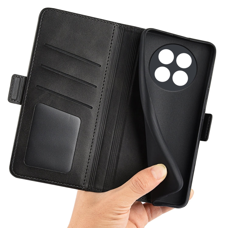 For Realme 12 5G Dual-side Magnetic Buckle Horizontal Flip Leather Phone Case(Black) - Realme Cases by PMC TechLife | Online Shopping South Africa | PMC TechLife | Buy Now Pay Later Mobicred