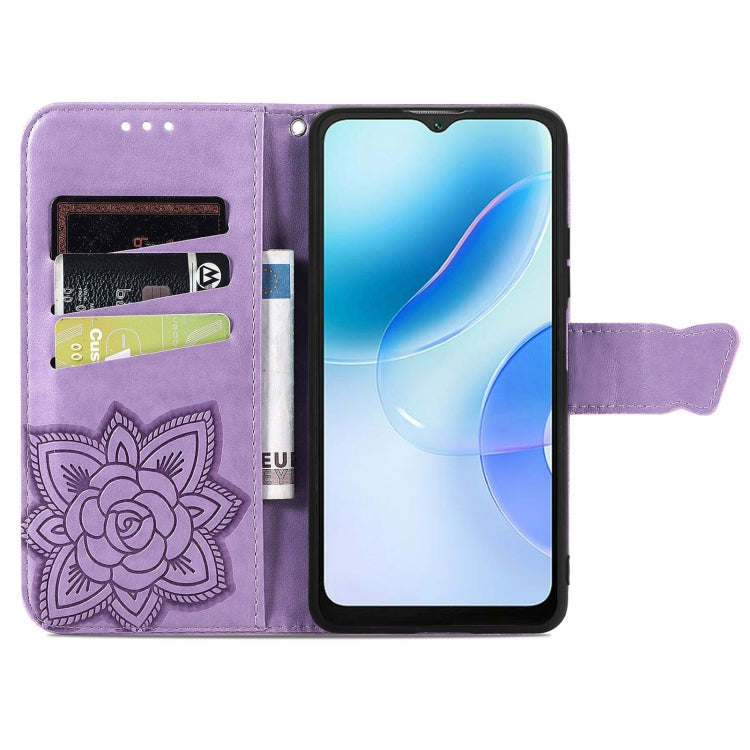 For Blackview A53 Butterfly Love Flower Embossed Leather Phone Case(Lavender) - More Brand by PMC TechLife | Online Shopping South Africa | PMC TechLife | Buy Now Pay Later Mobicred