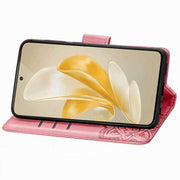 For vivo X100 Pro Butterfly Love Flower Embossed Leather Phone Case(Pink)