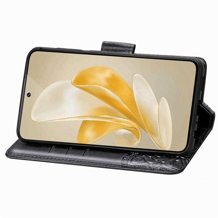 For vivo X100 Pro Butterfly Love Flower Embossed Leather Phone Case(Black)
