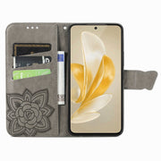 For vivo X100 Pro Butterfly Love Flower Embossed Leather Phone Case(Gray)