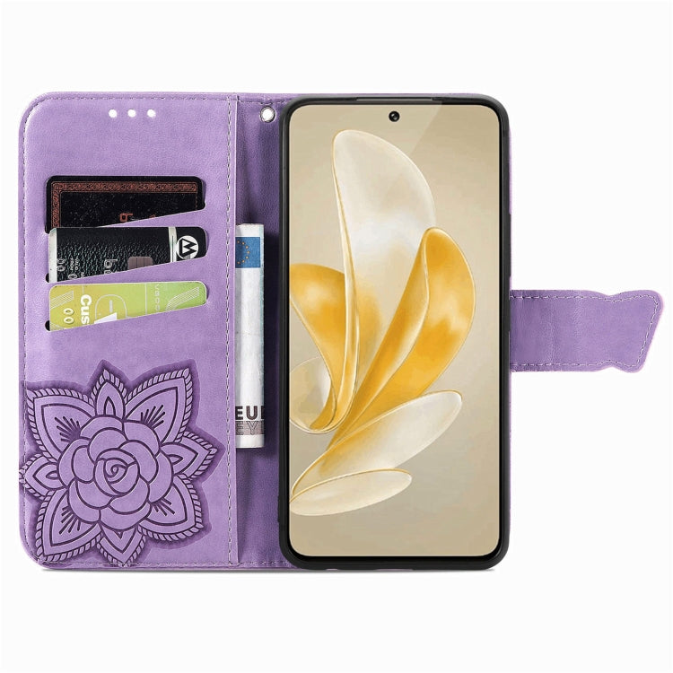 For vivo X100 Pro Butterfly Love Flower Embossed Leather Phone Case(Lavender)