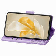 For vivo X100 Pro Butterfly Love Flower Embossed Leather Phone Case(Lavender)