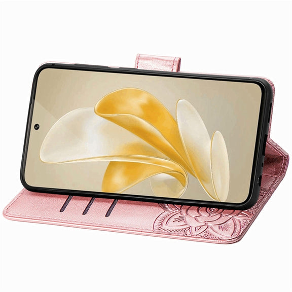 For vivo X100 Butterfly Love Flower Embossed Leather Phone Case(Rose Gold)