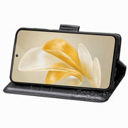 For vivo X100 Butterfly Love Flower Embossed Leather Phone Case(Black)