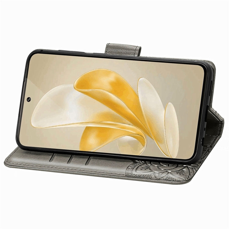 For vivo X100 Butterfly Love Flower Embossed Leather Phone Case(Gray) - vivo Cases by imak | Online Shopping South Africa | PMC Jewellery | Buy Now Pay Later Mobicred