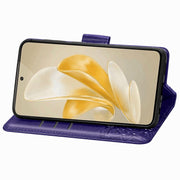 For vivo X100 Butterfly Love Flower Embossed Leather Phone Case(Purple)