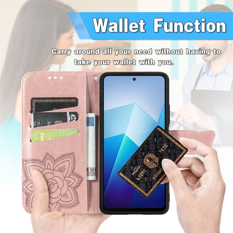 For vivo X100 Pro Butterfly Love Flower Embossed Leather Phone Case(Purple)