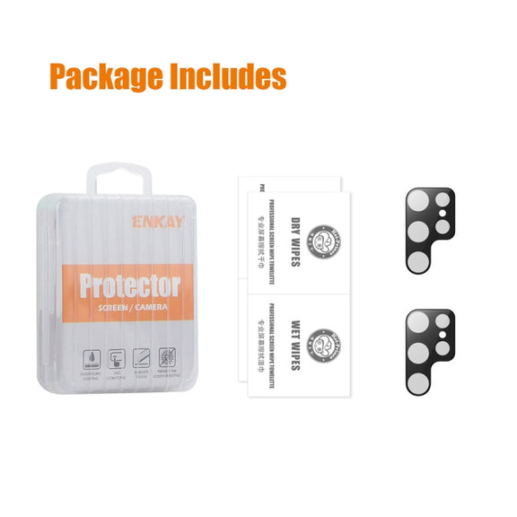 For Samsung Galaxy S24 Ultra 5G 2pcs ENKAY Hat-Prince 9H Rear Camera Lens Tempered Glass Film(Black)