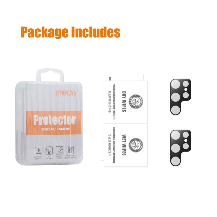 For Samsung Galaxy S24 Ultra 5G 2pcs ENKAY Hat-Prince 9H Rear Camera Lens Tempered Glass Film(Black)