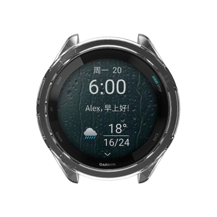 For Garmin Forerunner 265S ENKAY Hat-Prince Transparent TPU Frame Drop Protection Case(Grey) - Watch Cases by ENKAY | Online Shopping South Africa | PMC TechLife | Buy Now Pay Later Mobicred