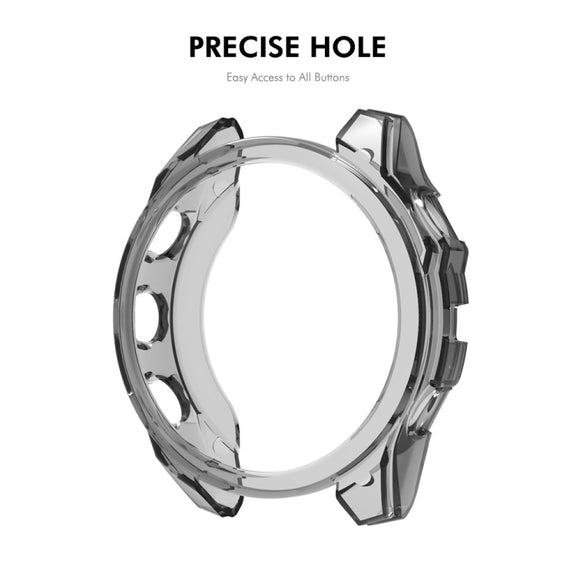 For Garmin Fenix 8 AMOLED 43mm ENKAY Hat-Prince Transparent TPU Frame Drop Protection Case(Transparent)