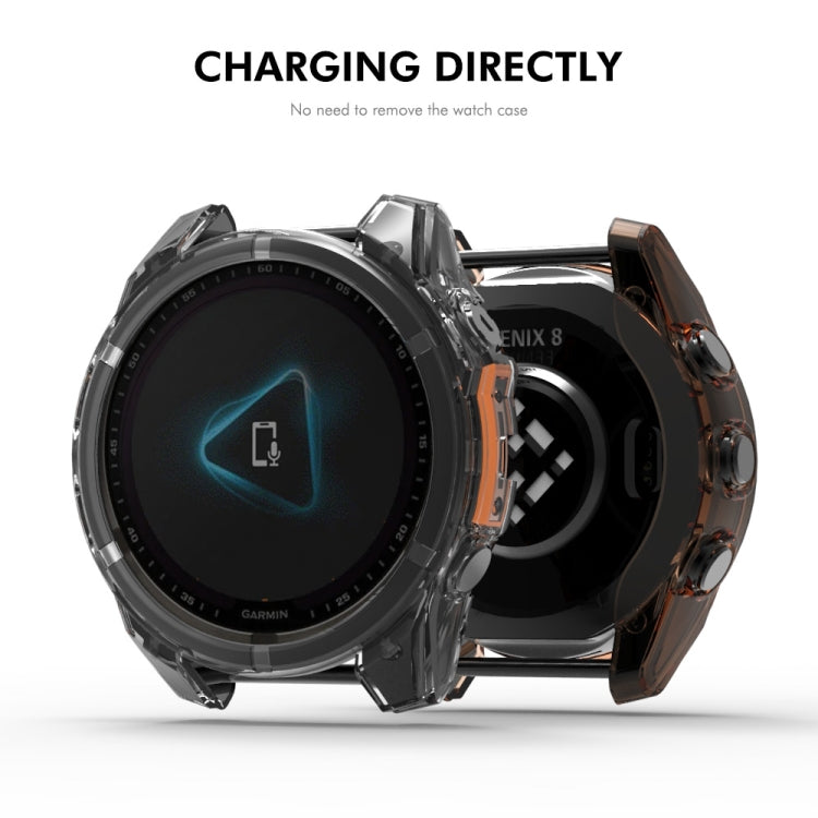 For Garmin Fenix 8 AMOLED / MIP 47mm ENKAY Hat-Prince Transparent TPU Frame Drop Protection Case(Transparent) - free shipping - PMc TechLife - Order now!