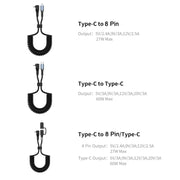 ENKAY PD 27W Type-C to 8 Pin 3A Elbow Expansion Spring Coiled Fast Chrging Data Cable, Length: 1.5m