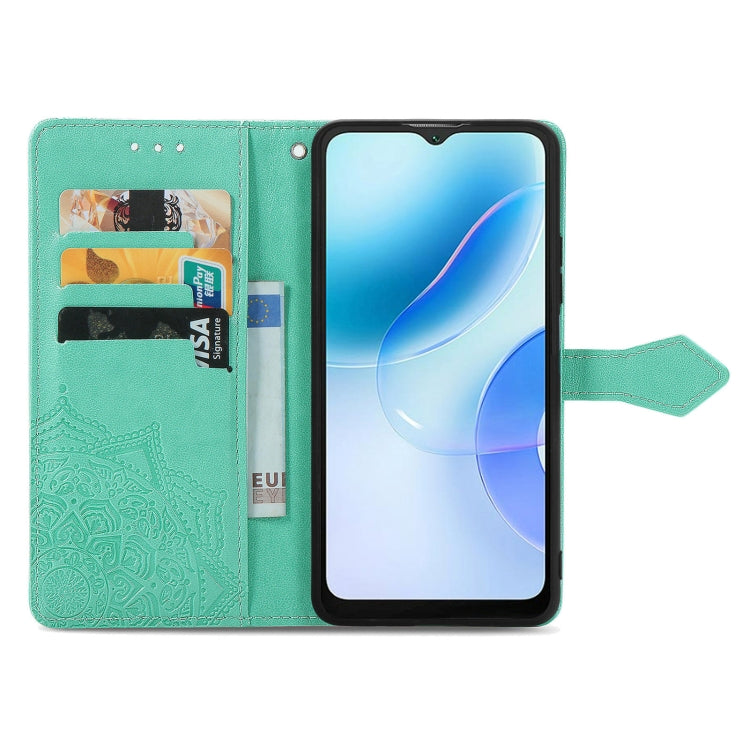 For Blackview A53 Mandala Flower Embossed Leather Phone Case(Green) - More Brand by PMC TechLife | Online Shopping South Africa | PMC TechLife | Buy Now Pay Later Mobicred