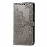 For Motorola Moto G Play 2024 Mandala Flower Embossed Leather Phone Case(Gray)