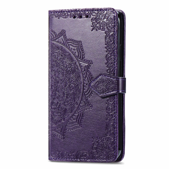For Motorola Moto G Play 2024 Mandala Flower Embossed Leather Phone Case(Purple)