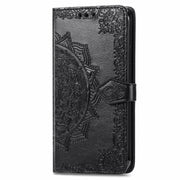 For Motorola Moto G Play 2024 Mandala Flower Embossed Leather Phone Case(Black)