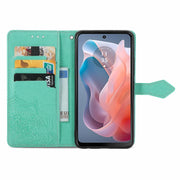 For Motorola Moto G Play 2024 Mandala Flower Embossed Leather Phone Case(Green)