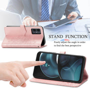 For Motorola Moto G Play 2024 Mandala Flower Embossed Leather Phone Case(Black)