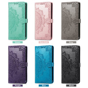 For Motorola Moto G Play 2024 Mandala Flower Embossed Leather Phone Case(Gray)