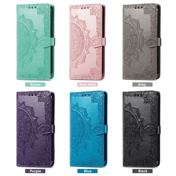 For Motorola Moto G Play 2024 Mandala Flower Embossed Leather Phone Case(Gray)