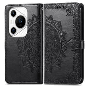 For Huawei Pura 70 Pro Mandala Flower Embossed Leather Phone Case(Black)