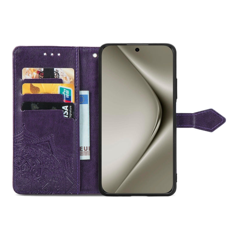 For Huawei Pura 70 Ultra Mandala Flower Embossed Leather Phone Case(Purple)