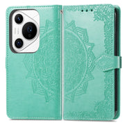 For Huawei Pura 70 Ultra Mandala Flower Embossed Leather Phone Case(Green)