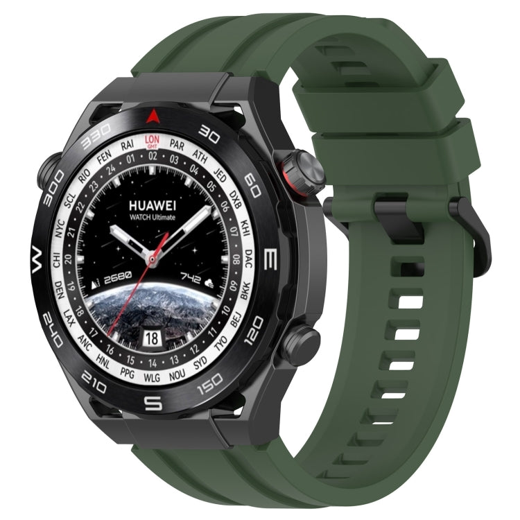 For Huawei Watch Ultimate Long & Short Sports Solid Color Silicone Watch Band Set(Dark Green) - Watch Bands by PMC TechLife | Online Shopping South Africa | PMC TechLife