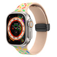 For Apple Watch 6 44mm Rainbow Dots Silicone Magnetic Black Buckle Watch Band(Pink) - Watch Bands by PMC TechLife | Online Shopping South Africa | PMC TechLife | Buy Now Pay Later Mobicred
