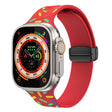 For Apple Watch 3 42mm Rainbow Dots Silicone Magnetic Black Buckle Watch Band(Red) - Watch Bands by PMC TechLife | Online Shopping South Africa | PMC TechLife
