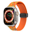 For Apple Watch 42mm Rainbow Dots Silicone Magnetic Black Buckle Watch Band(Orange) - Watch Bands by PMC TechLife | Online Shopping South Africa | PMC TechLife