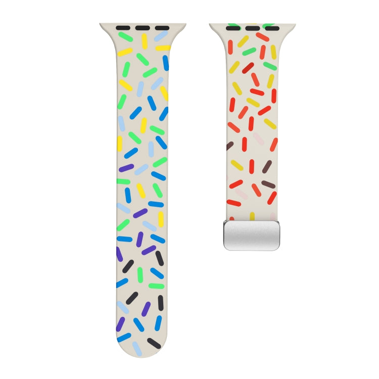 For Apple Watch Ultra 49mm Rainbow Dots Silicone Magnetic Buckle Watch Band(Starlight Color) - Watch Bands by PMC TechLife | Online Shopping South Africa | PMC TechLife