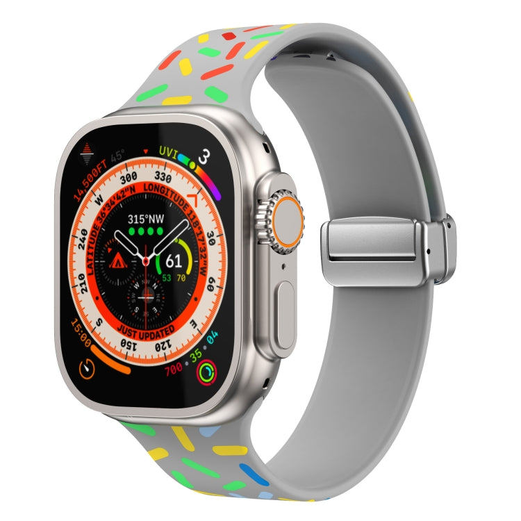 For Apple Watch 6 40mm Rainbow Dots Silicone Magnetic Buckle Watch Band(Gray) - free shipping - PMC TechLife - Order now!