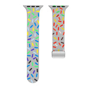 For Apple Watch 6 40mm Rainbow Dots Silicone Magnetic Buckle Watch Band(Gray)