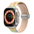 For Apple Watch 3 38mm Rainbow Dots Silicone Magnetic Buckle Watch Band(Pink) - Watch Bands by PMC TechLife | Online Shopping South Africa | PMC TechLife