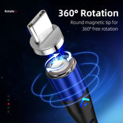 ENKAY 3A USB to 8 Pin Magnetic Fast Charging Data Cable with LED Light, Length:1m(Black)