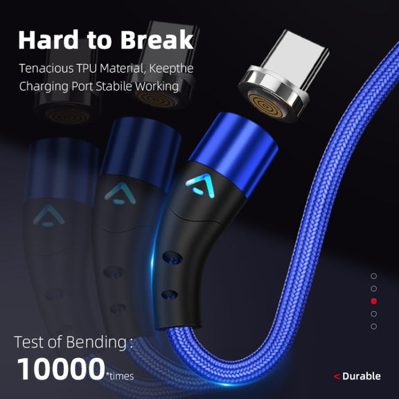 ENKAY 3A USB to 8 Pin Magnetic Fast Charging Data Cable with LED Light, Length:2m(Silver)